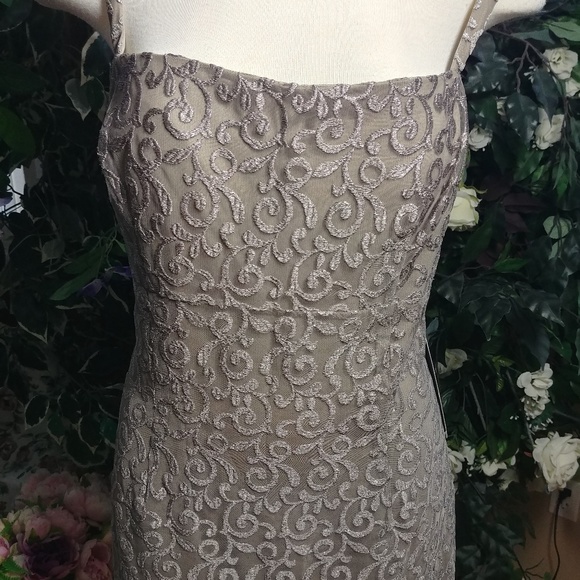 EMBROIDERED LACE DRESS WITH BOLERO JACKET SZ 16 - Picture 6 of 12